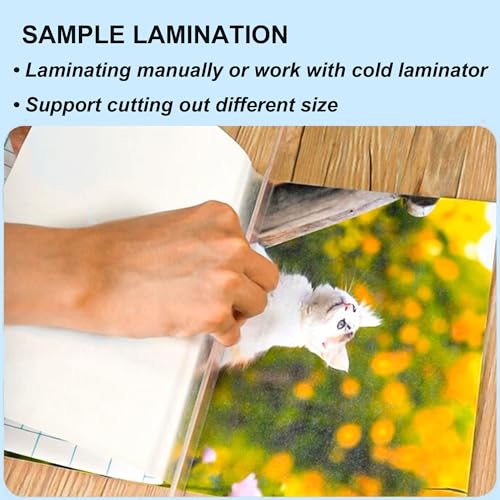 Huikizne 1102x25Inch(31x0.69Yard) Standard Glossy Cold Roll Laminating Film, 3Inch Core, 3Mil(80mic) Thickness Laminate Rolls Vinyl Cold Lamination Film Self-Adhesive Laminating Vinyl Roll