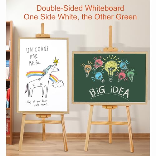 Magnetic Whiteboard Easel, Double Sided White Board, Dry Erase Board with Stand, Portable Whiteboard Foldable(70x100cm/27.5x39in)