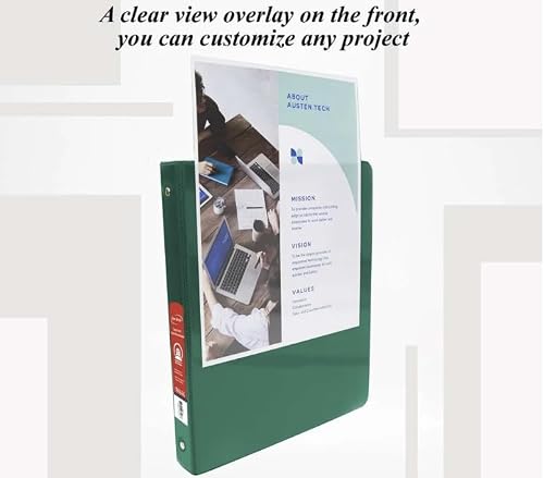 24 Pack, 1.5" Green 3-Ring View Binder w/ 2-Pockets