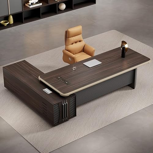 LINKIO Home Office Desks Boss Painted Leadership Office Furniture Modern President Manager Desk Large Desk Computer Table Desk(2.2m)