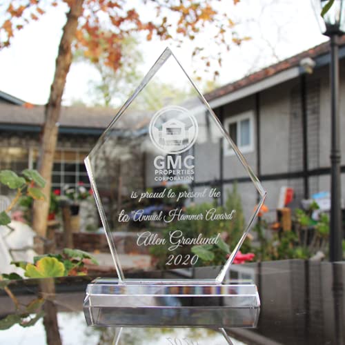 JKK SALE Personalized Crystal Appreciation Gift Plaque, Employee Award,Retirement Appreciation,Unique Retirement Gift for Manager,Staff, Custom Retirement Award with Engraving (8 1/2 Inches)