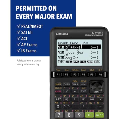 Casio fx-9750GIII Graphing Calculator, Python Programming, Black