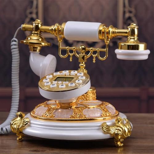 Retro Old Corded Landline Vintage 1960s Push Button Dial Wired Desk Phone with Redial Function/Hands-Free/Caller ID