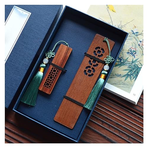 OISNGWNG Hollow Mahogany Set Gift Box Classical Beauty with Literary Bookmark Pen