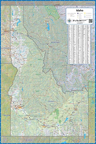 Idaho Laminated Wall Map (36” wide by 54” high)