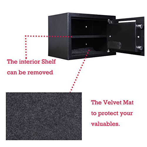 TBLOTYD Digital Electronic Safe Box for Home Office Hotel Security Solid Steel with Keypad Lock/Gray/8.5L ，Black-16L