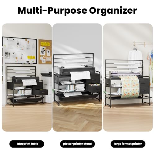 Wide Format Printer Stand, Mobile Plotter Workstation for Large Printers
