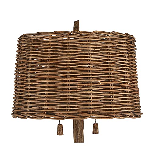 Regency Hill Forrest Sequoia Tree 61" Tall Wicker Shade Rustic Floor Lamp