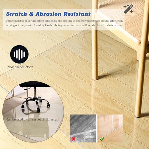 Heavy-Duty Clear Floor Protector Mat Non-Slip for Office Chair & Home