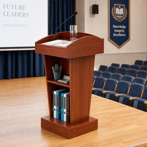 BGEDL Wooden Podium Floor Standing Speaking Lectern Church Pulpit Podium