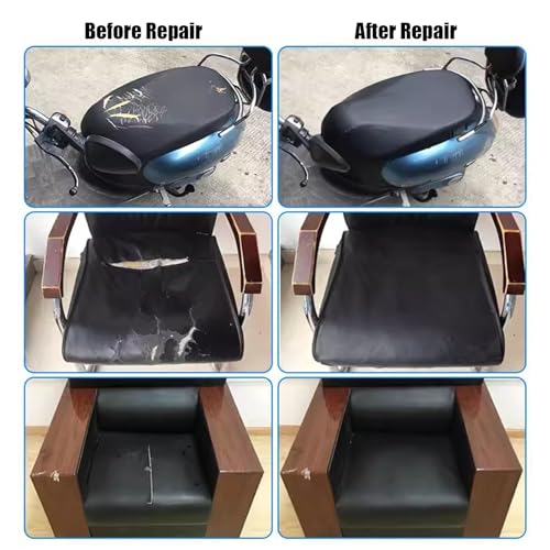 Fabric Adhesives Large Self Adhesive Leather Repair Kit, Faux Leather Repair Patches for Furniture, Black Leather Patch for Repair Sofa Car Seat Chair Luggage(100x500cm/39.37x196.85in)