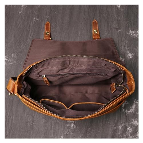 Vintage Crossbody Bag For Men Leather Messenger Bag For Men 12.9 Inch Laptop Mens Shoulder Bag Large Capacity