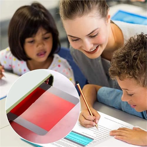 Guided Reading Strips 48-Pack Guided Reading Strips, Colored Overlay Bookmarks for Dyslexia & School Help(B)