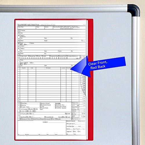 StoreSMART Plastic File Jackets - Legal Size 8.5" x 14" - Magnetic Back - 10-Pack - Red - FJ2390ML-R-10