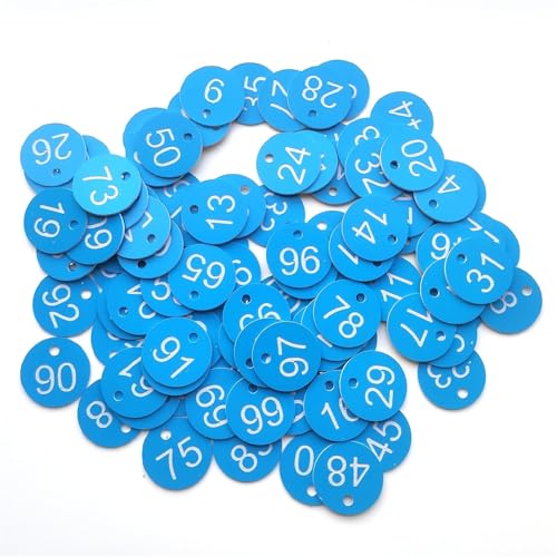 Circular Number tag, Round ABS Engraved Number Discs Key Tags, Pack of 500/1000 Labels for Cabinet Coding Storage Organizer Multicolor