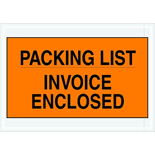 Tape Logic TLPL419 "Packing List/Invoice Enclosed" Envelopes, 7" x 10", Orange (Pack of 1000)