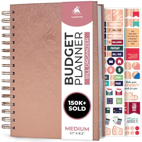 Clever Fox Budget Planner & Monthly Bill Organizer, Medium Rose Gold