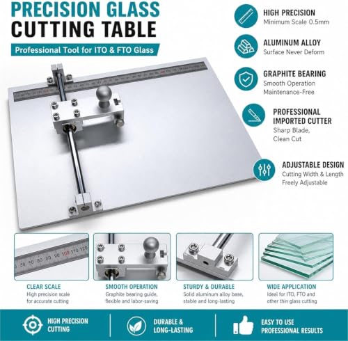 Lab Glass Cutting Table，for Laboratory research, optoelectronic industry， for Ito Fto Azo Quartz Wafer Substrates (50x47cm/19.7x18.5in)