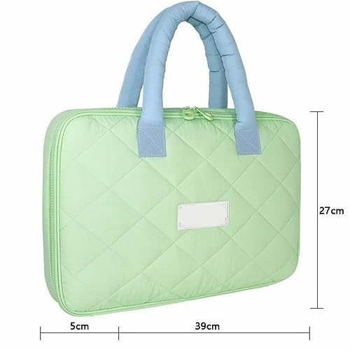 Tote Bag for Women Quilted Cloud Laptop Sleeve, Green