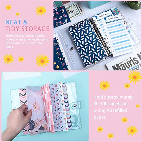 HBJWOV 26 Pcs Budget Cash Envelopes System 12 Pieces A6 Binder Planner Refills with 2 Sheets Label
