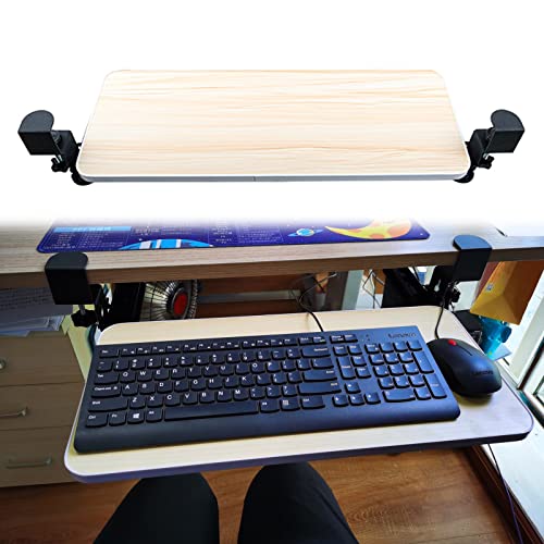 Keyboard Tray Under Desk Keyboard Tray Under Desk White Black Teak Walnut - 52/65/75Cm Sliding Keyboard Shelf - Height Adjustable - Pull-Out Keyboard Platforms Keyboard Drawer.Walnut-65*25Cm(26*10Inc