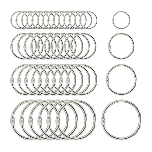 15/30pcs Metal Loose Leaf Binder Ring Book Hoops DIY Albums School Office Craft Book Binding Hoops Office Binding Supplies (Color : 15Pcs 45mm) (30pcs 25mm)
