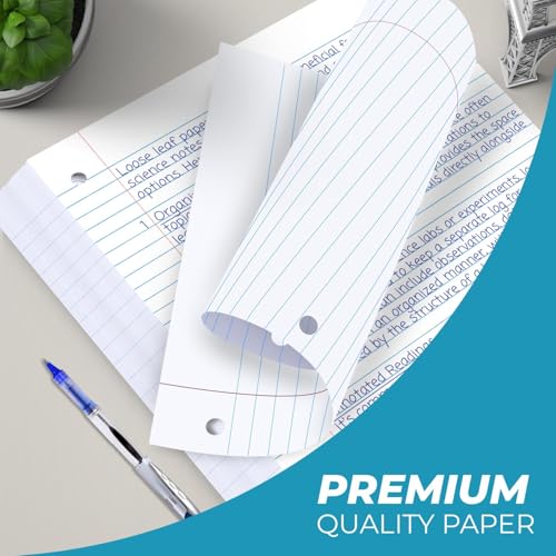 Rosmonde 24 Pack Loose Leaf Paper Bulk, 3600 Sheets, College Ruled Paper