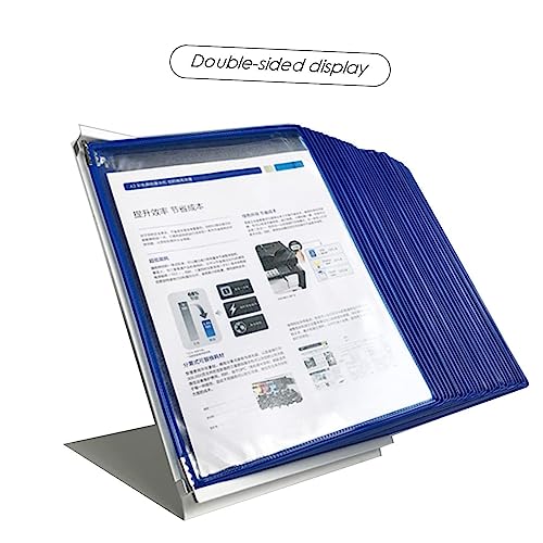 EliteBloom File Organizer for Desk - Wall Reference Organizer PVC and Metal Catalog Display Rack 30 Page Letter-Size F,Black