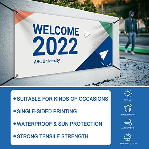 Custom Vinyl Banners and Signs Customize for Outdoor Indoor, Customize Photo Logo Text Banner Decoration Backdrop for Business Party Birthday Graduation Wedding Event (4'x12')