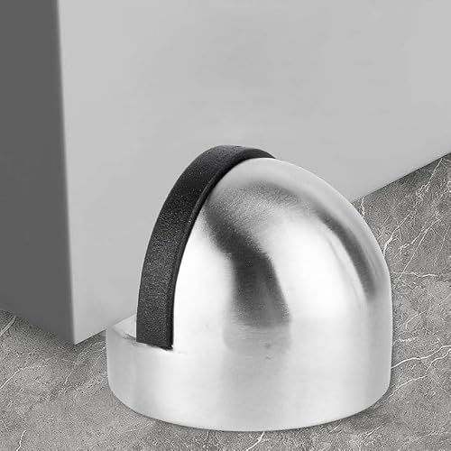 Stainless Steel Door Stop Without Drilling Raised Top Rubber