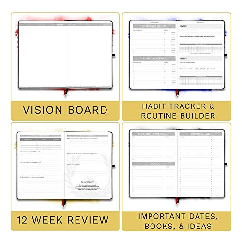 The Phoenix Journal - Quarterly Goal Planner, Daily Planner Journal & Organizer for Goal Setting, Productivity & Focus - Undated 12 Week Planner, Weekly & Monthly Planning, Habit Tracking - Hardcover (Classic)