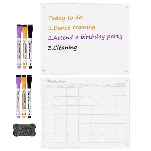 Magnetic Calendar Fridge Dry Erase Board Monthly Weekly Planner