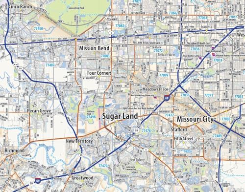 Topographics Houston Metro Area Laminated Street Wall Map (42' x 47')