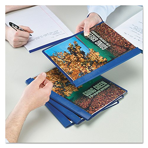 Vinyl Report Cover, Tang Clip, Letter, 1/2" Capacity, Clear/Blue, 25 per Box