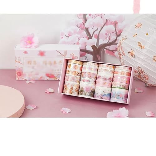 UOHLCX 20 Pcs/Set Washi Tape Set Adhesive DIY Scrapbooking Sticker Label Stationery