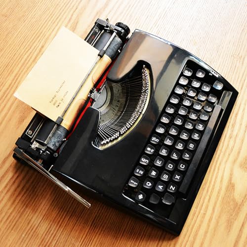 pedenencelia Traditional Portable Manual Typewriter Machine,Vintage Typewriter,Red Black Ribbon,Easy to Carry,No Power Supply Required,for Notes,Letters,Writing,Writers Literary,Milkteacolor