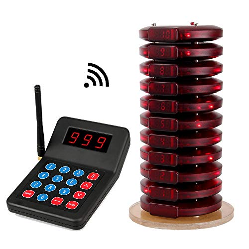 QMTWTFSS Wireless Queue Calling System for Restaurant Paging Buzzer Call