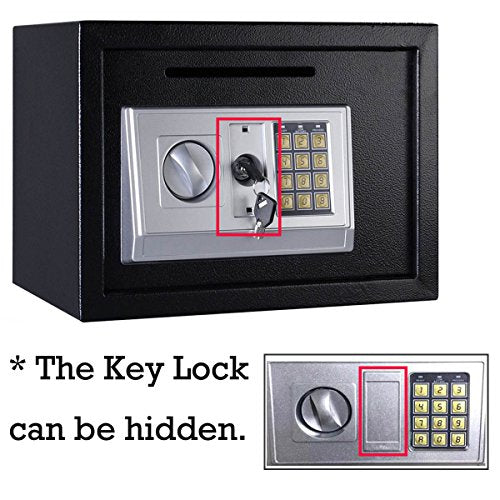 ntumLeap Safe Digital Electronic Safe Box for Home Office Hotel Security Solid Steel with Keypad Lock/Gray/8.5L Safe,Black-4.6L