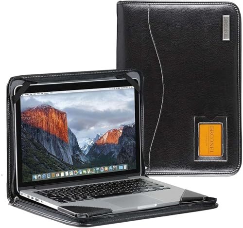Broonel - Contour Series - Black Heavy Duty Leather Protective Case - Compatible with HP EliteBook 8 G1i 14" Notebook
