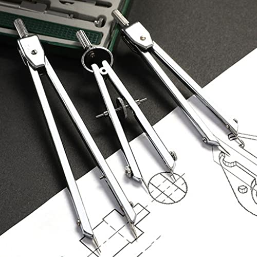 HEAIQI Drawing Compass Drafting Tools 23 Piece Compass Set Math Geometry Tool Set with Lead Refill Protractor, Multifunctional for School Home and Office Tools Professional Geometry Set