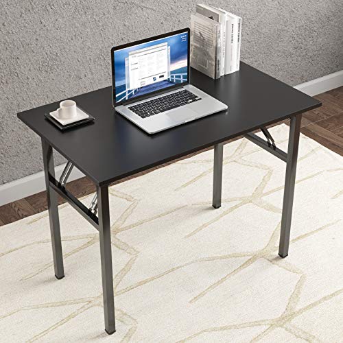 Need Office Computer Desk 39.3 Inch Sturdy Folding Laptop Table Black
