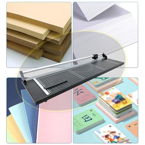 HQHAOTWU Paper Cutter Rotary Paper Trimmer with Sliding Blade Portable Paper Slicer Cutter 36" Craft Paper Cutter Manual Paper Cutting Tool with Clear Angle Line for Cutting Label Paper Film Photo