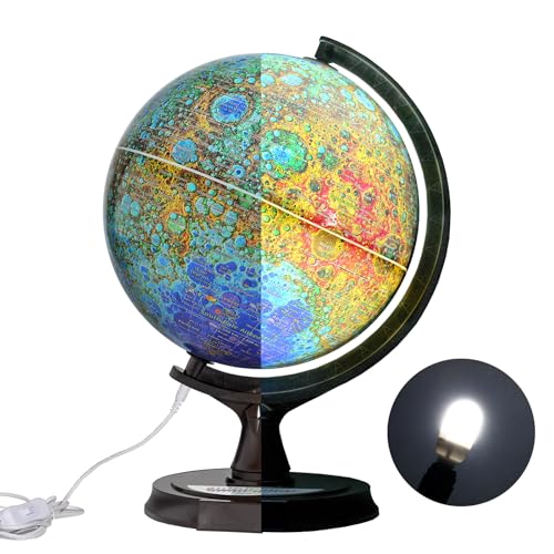 Mapsoft Ace Illuminated Topography Moon Globe, 30cm/12", MTI-30