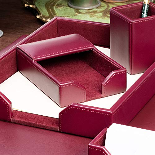 Burgundy Blue Bonded Leather 4" x 6" Memo Holder
