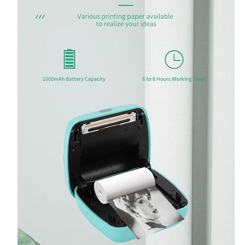 EGBHNJKL Handheld Mini Thermal Label Printer Home Photo Student Error