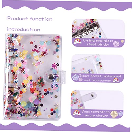 4 Sets A6 Account Bulk Notebooks Clear Zipper Pouches A6 Binders Money Binder A6 Pu Leather Binder A6 Binder Budget Planner Office Accessories Binder Notebook Pocket PVC (Assorted Color 2x3p