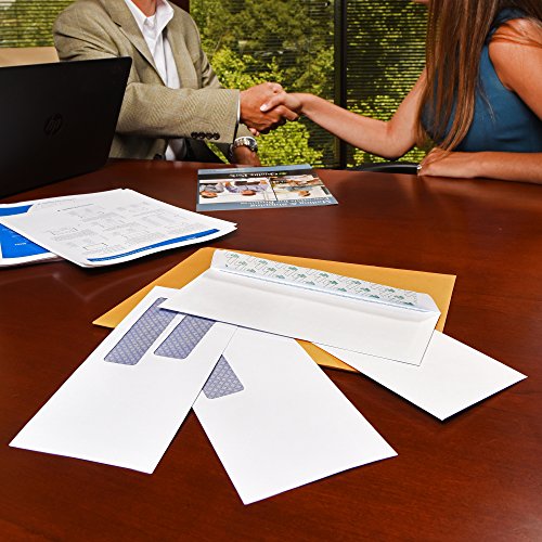 Quality Park #9 Security Envelopes, Double Window, Self Seal, Invoices/QuickBooks Statements, 3-7/8 x 8-7/8 Inches, 24 lb White, 500/Box (QUA24529)