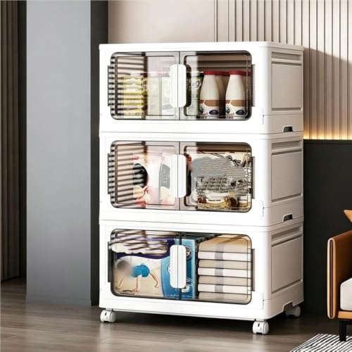 NQRTGFB Multi-Level Stackable Storage Bins with Wheels, Modular Locker Organizer(37.4 * 23.6 * 13.8in)