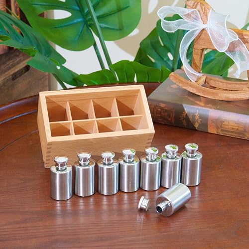 penepico Premium Montessori Thermic Bottles – 8 Stainless Steel Bottles with Solid Beechwood Box, Temperature Sensory Activity for Thermal Discrimination, Homeschool Classroom for kids Ages 3-6