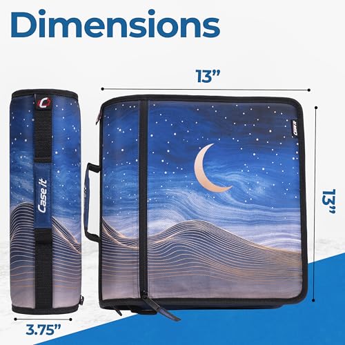 Case-it School Zipper Binder | 3" O-Rings | 600-Sheet | D-146 Desert Night